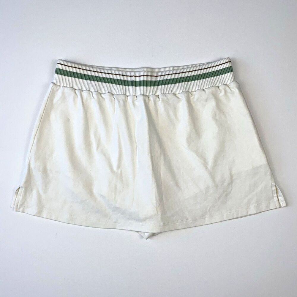 Princess Polly White & Green Striped Athletic Tennis Golf Skort Size 10